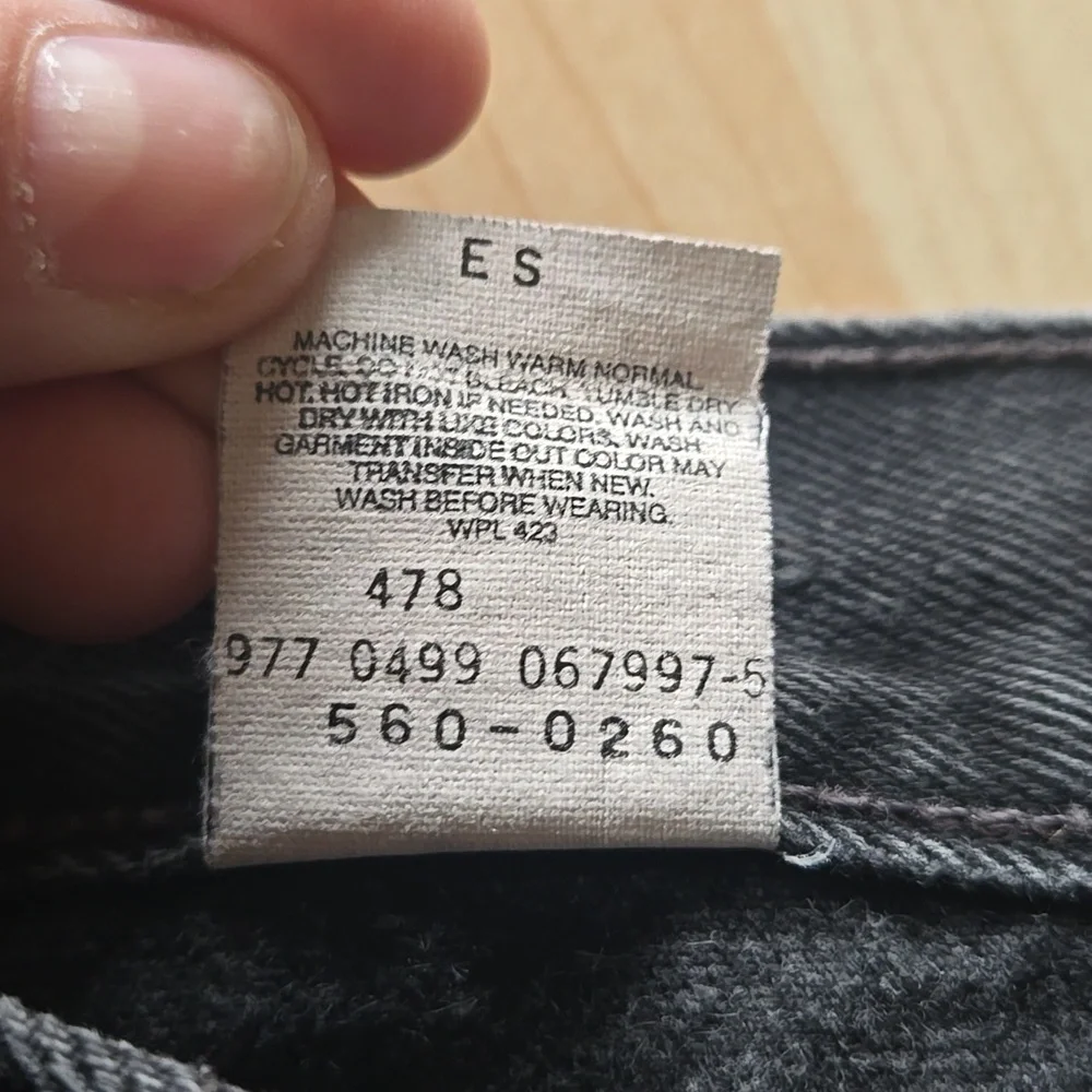 Vintage Usa Made Levis 560 Loose Fit Tapered Leg Black Denim Jeans 42x32